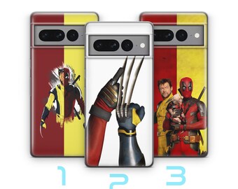 Funda de teléfono Deadpool Wolverine 1 para Google Pixel 6, 6A, 7, 7A, 8, 8A, 9, 9A, 10 Pro XL, superhéroe americano, Crazy Guy, garras de héroe