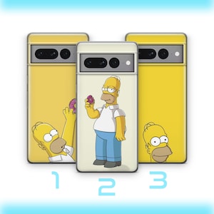 ホーマー 5 携帯電話ケースカバー Google Pixel 6 6A 7 7A 8 8A 9 9A Pro XLモデル用 シンプソン 面白い漫画キャラクター お父さん 怠け者 皮肉