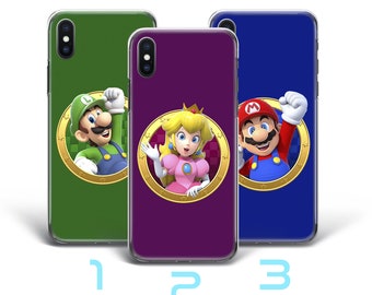 Super Mario 1 Phone Case Cover For Apple iPhone 5 SE 2020 2022 6 7 8 X Xs XR MaX PLuS Vintage Video Game Brothers Luigi Bros Dino Princess
