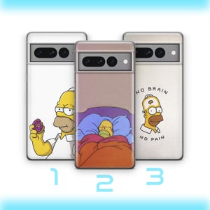 Homer 9 Telefoon Case Cover Voor Google Pixel 6 6A 7 7A 8 8A 9 9A Pro XL Modellen Simpson Grappige Stripfiguur Vader Vader Lui Sarcastisch