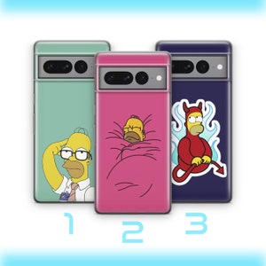 Homer 6 Telefoon Case Cover Voor Google Pixel 6 6A 7 7A 8 8A 9 9A Pro XL Modellen Simpson Grappige Stripfiguur Vader Vader Lui Sarcastisch