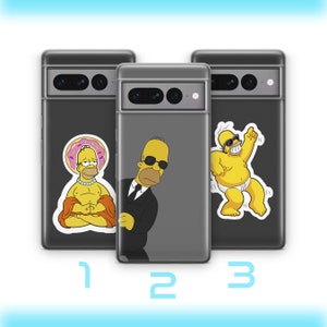 Homer 4 Phone Case Cover For Google Pixel 6 6A 7 7A 8 8A 9 9A Pro XL Models Simpson Funny Cartoon Character Dad Father Lazy Sarcastic