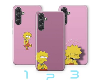 Funda para teléfono Lisa 6 para Samsung A14, A15, A16, A17, A25, A26, A33, A34, A35, A36, A53, A54, A55, A56, A72, A73 y más modelos de la hija de Simpson.