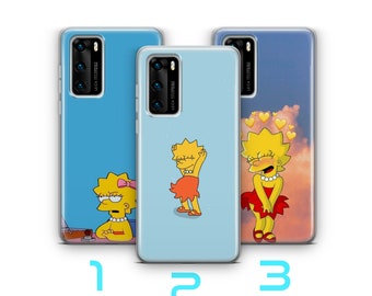 Capa Lisa 7 para Huawei P9 P10 P20 P30 P40 Lite PRO Plus LG G5 G6 Simpson Personagem de desenho animado engraçado Filha Inteligente Fofa Sarcástica