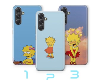 Funda para teléfono Lisa 7 para Samsung A14, A15, A16, A17, A25, A26, A33, A34, A35, A36, A53, A54, A55, A56, A72, A73 y más modelos de la hija de Simpson.