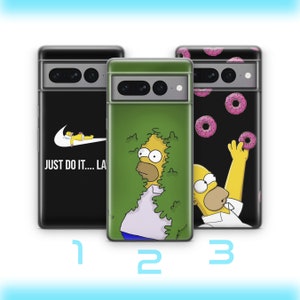 Homer 1 Telefoon Case Cover Voor Google Pixel 6 6A 7 7A 8 8A 9 9A Pro XL Modellen Simpson Grappige Stripfiguur Vader Vader Lui Sarcastisch