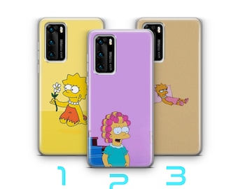 Capa Lisa 9 para Huawei P9 P10 P20 P30 P40 Lite PRO Plus LG G5 G6 Simpson Personagem de desenho animado engraçado Filha Inteligente Fofa Sarcástica