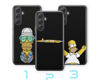 Funda de teléfono Homer 3 para Samsung A14, A15, A16, A17, A25, A26, A33, A34, A35, A36, A53, A54, A55, A56, A72, A73 y más modelos Simpson: Papá divertido