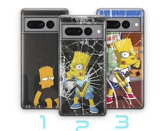 Bart 2 Phone Case Cover For Google Pixel 6 6A 7 7A 8 8A 9 9A 10 Pro XL Inspired By Funny Cartoon Simpson Marge Homer Lisa Old TV Show