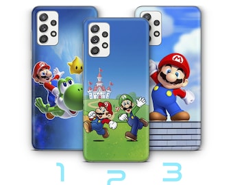 Capa para celular Super Mario 9 para Samsung A12 A32 A52 72 20 30 A50 70 A31 A51 A71. Jogo de videogame vintage com os irmãos Luigi, dinossauros e princesas.