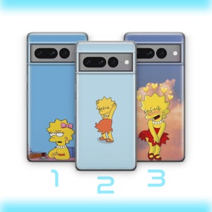 Lisa 7 Telefoon Case Cover Voor Google Pixel 6 6A 7 7A 8 8A 9 9A Pro XL Modellen Simpson Grappige Cartoon Karakter Dochter Smart Leuke Sarcastisch