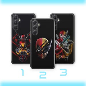 Deadpool Wolverine 4 Handytasche Hülle Für Samsung A12 A13 A14 A15 A25 A32 A33 A34 A35 A51 A52 A53 A54 A55 A72 A73 + weitere Modelle Superhero
