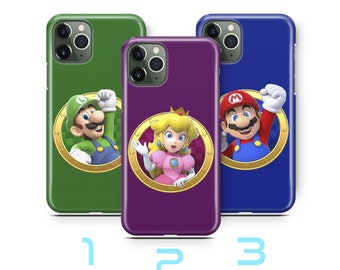 Funda de teléfono Super Mario 1 para iPhone 11, 12, 13, 14, 15, 16 y 17 Air PRO Plus Mini Max, videojuego vintage Brothers Luigi Bros, dinosaurio princesa
