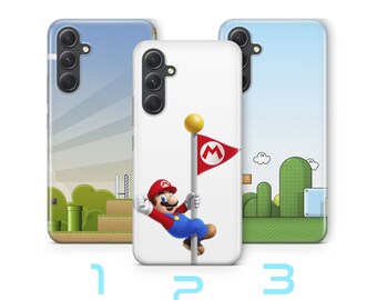 Super Mario 5 Telefonskal till Samsung A14 A15 A16 A17 A25 A26 A33 A34 A35 A36 A53 A54 A55 A56 A72 A73 + Fler Modeller Vintage Videospel