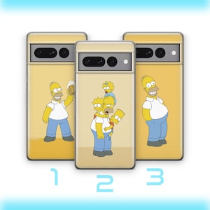 ホーマー2 スマホケースカバー Google Pixel 6 6A 7 7A 8 8A 9 9A Pro XLモデル用 シンプソン 面白い漫画キャラクター お父さん 怠け者 皮肉屋