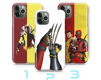Deadpool Wolverine 1 Phone Case For iPhone 11 12 13 14 15 16 e 17 Air PRO Plus Mini Max Model American Superhero Crazy Guy Claw Hand Hero