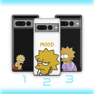 Lisa 5 Telefoon Case Cover Voor Google Pixel 6 6A 7 7A 8 8A 9 9A Pro XL Modellen Simpson Grappige Cartoon Karakter Dochter Smart Leuke Sarcastisch