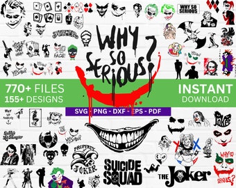 150+ JOKER SVG Designs, Svg Bundle Layered Item, Why So Serious, Cricut, Svg, Why So Serious Svg, Png, Digital Vector Cut Files