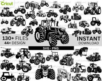 45 Tractors SVG Bundle, Tractors Silhouette svg, Tractors vector, Tractors png, Tractors images, Tractors clipart, Tractors cricut svg