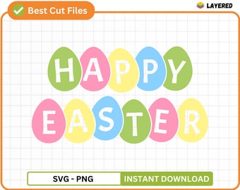 Colorful Easter Egg Svg Bundle, Easter Egg Svg Bundle, Easter Egg Bundle, Happy Easter Svg, Bunny Svg, Easter Cut File, Commercial Use Svg