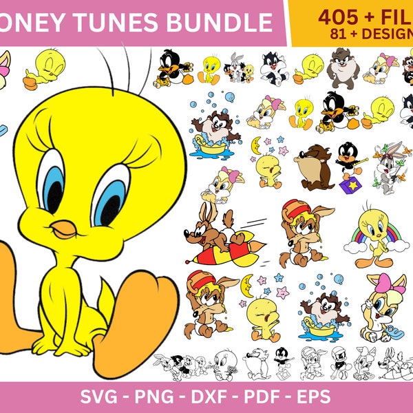 Looney Tunes SVG Bundle, Looney Tunes Birthday SVG, Looney Tunes Png Cut Files, Looney Tunes Clipart for Cricut, Looney Tunes PNG