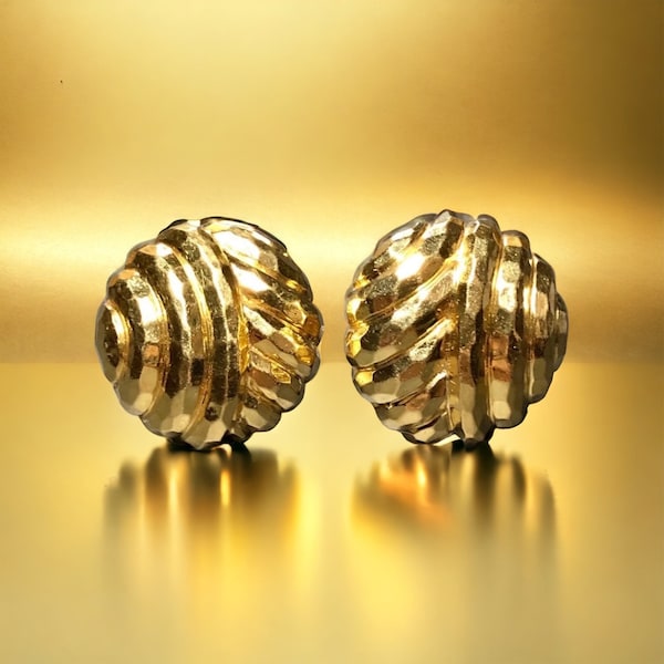 18K Henry Dunay Hammered Earrings