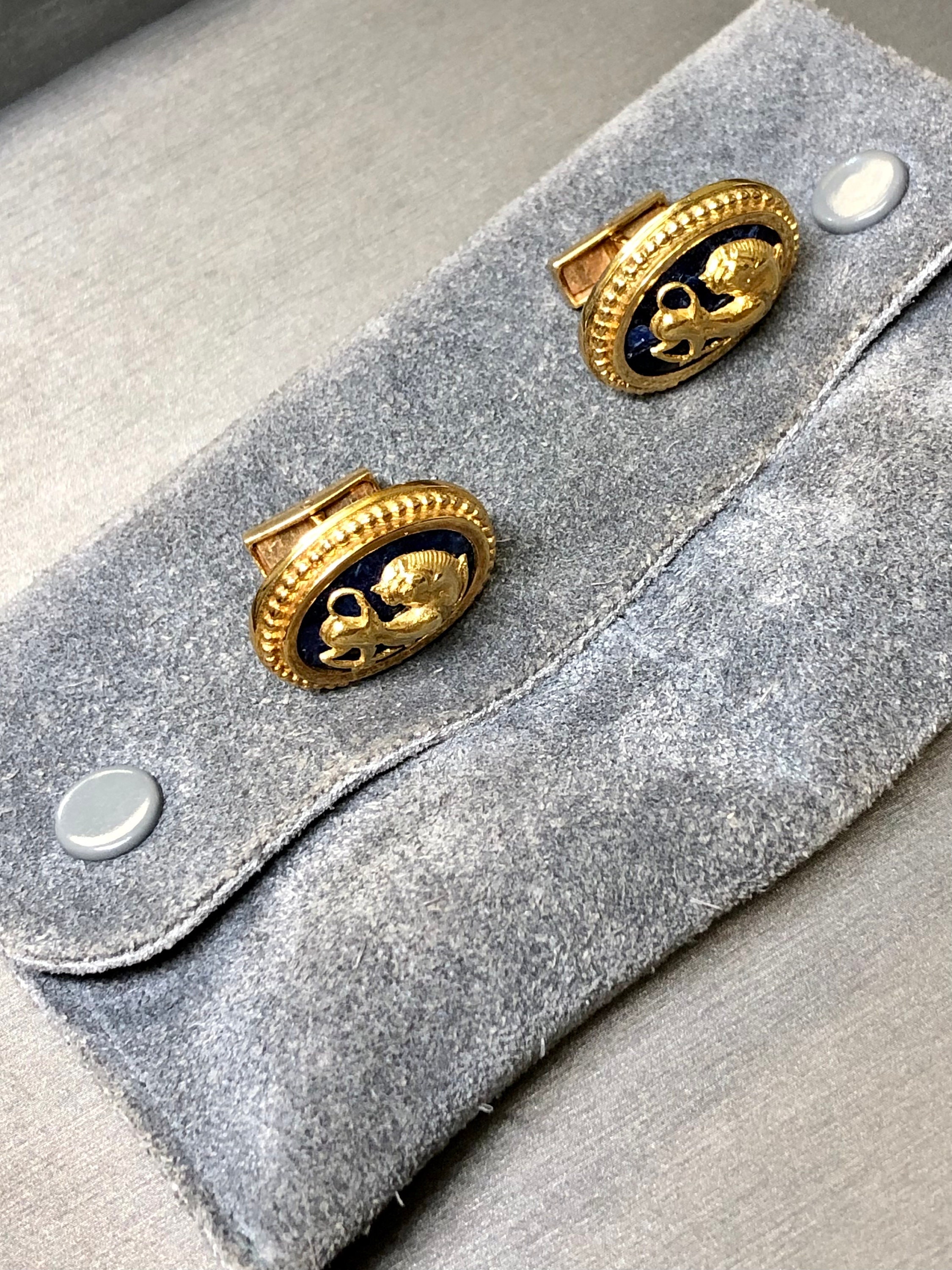 Vintage 18K Ilias Lalaounis Sodalite Oval Cufflinks - Etsy