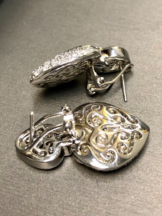 Orecchini A Cerchio A Goccia Cuore Joacii - Placcato Oro Bianco 14K, Ipoallergenici, 2x1,7 Cm