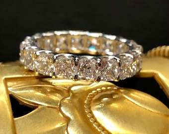 Platinum 5.40cttw Radiant Diamond Eternity Band