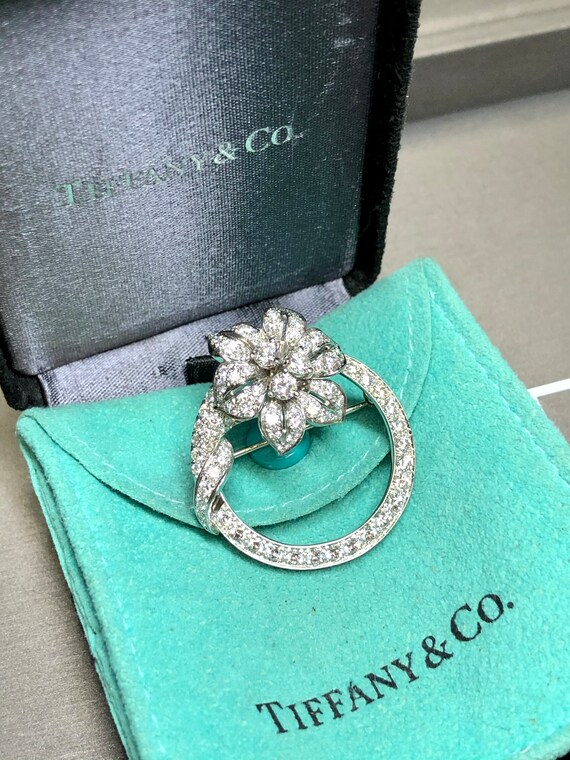 Vintage Tiffany & Co. Platinum Diamond Circle Flo… - image 3