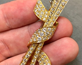 エステート ヴィンテージ 18K ダイヤモンド フリーフォーム チョップ