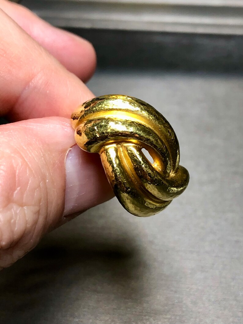 Vintage ZOLOTAS 22K Gold Hammered Finish Knot Cocktail Ring Sz 7.75 - Etsy
