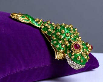 デビッド・ウェッブ 18K プラチナ ダイヤモンド カボション ルビー