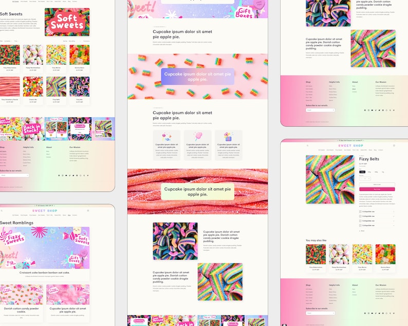 Sweets Layout Sweets Shopify Theme Candy Store Design Colourful Website Template Fun ...