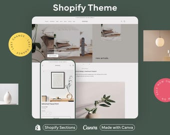 Minimal Sage Green Shopify Theme Homeware Ecommerce Website Design Modern Neutral Template Clean Aesthetic Customisable Online Store
