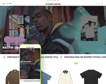 Streetwear Shopify Theme Urban Clothing Fashion Store Design Minimal Apparel Layout Modern Website Template Street Style Lookbook Showcase