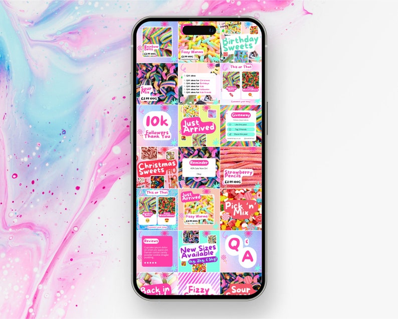 Sweets Instagram Templates Canva Instagram Templates, Canva Instagram Design, Candy Instagram Theme, Instagram Post Template image 4