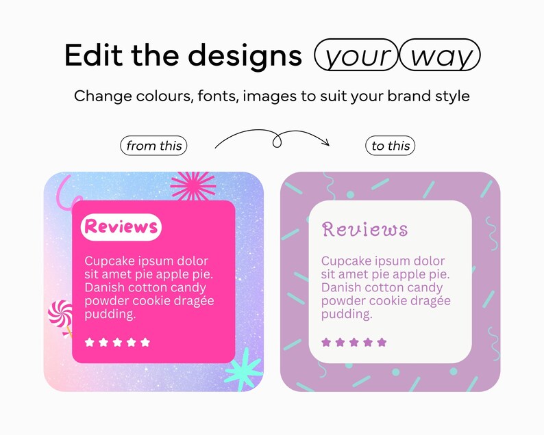 Sweets Instagram Templates Canva Instagram Templates, Canva Instagram Design, Candy Instagram Theme, Instagram Post Template image 3