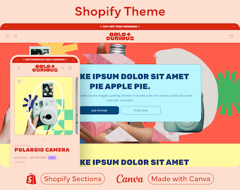 Thème Shopify audacieux coloré | Design Shopify dynamique, sections Shopify audacieuses, thème Shopify créatif