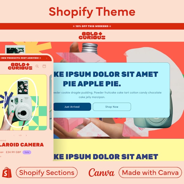 Colourful Bold Shopify Theme | Vibrant Shopify Design, Bold Shopify Sections, Creative Shopify Theme