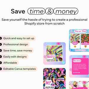 Sweets Instagram Templates Canva Instagram Templates, Canva Instagram Design, Candy Instagram Theme, Instagram Post Template image 5