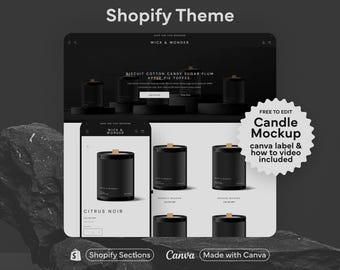 Luxury Black Candle Shopify Theme Elegant Candle Shop Website Design Premium Wax Store Template Sophisticated Modern Business Layout