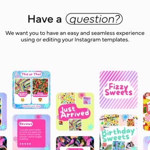 Sweets Instagram Templates Canva Instagram Templates, Canva Instagram Design, Candy Instagram Theme, Instagram Post Template image 7