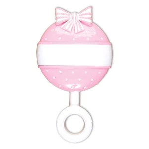 Personalized pink rattle girl ornament, Customize, gift, Personalised Baby gift, precious, keepsake, new baby, baby girl, baby shower