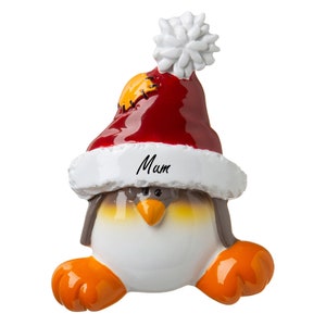Personalized penguin christmas Tree Ornament, Free Personalised, Keep Sake, Personalise, Friends, family, penguin, santa , Christmas present
