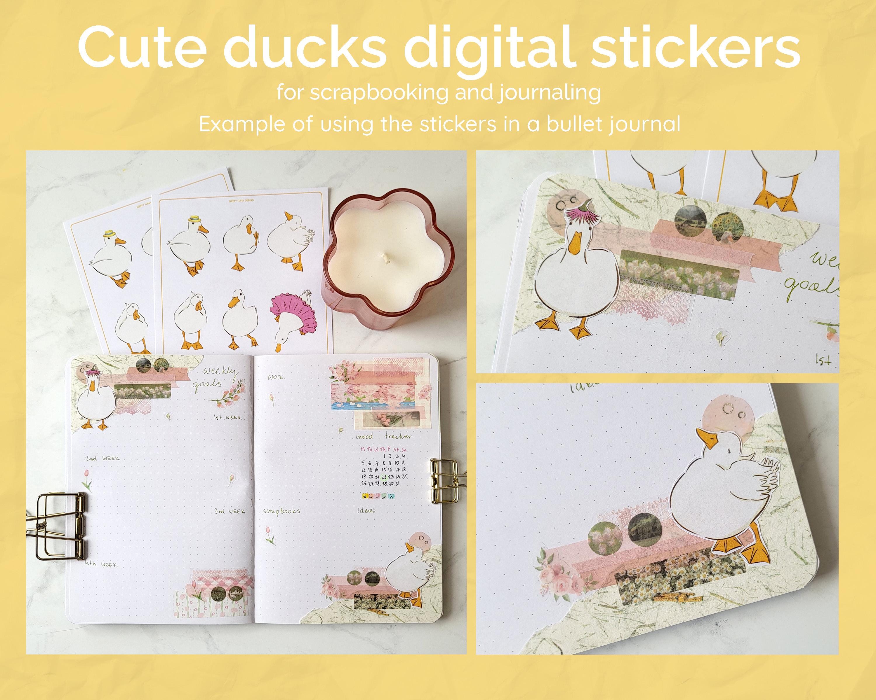 Cute Ducks Digital Stickers – Printable Pngs for Journaling, Planning ...