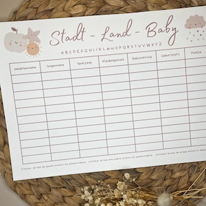 Ciudad País Juego de adivinanzas para bebés Tarjeta de deseos Baby Shower Bendición Baby Shower