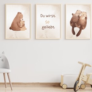Set of 3 beige posters - children&#39;s poster - children&#39;s room decoration - animal poster - children&#39;s quote - wall decoration - mural - children&#39;s picture