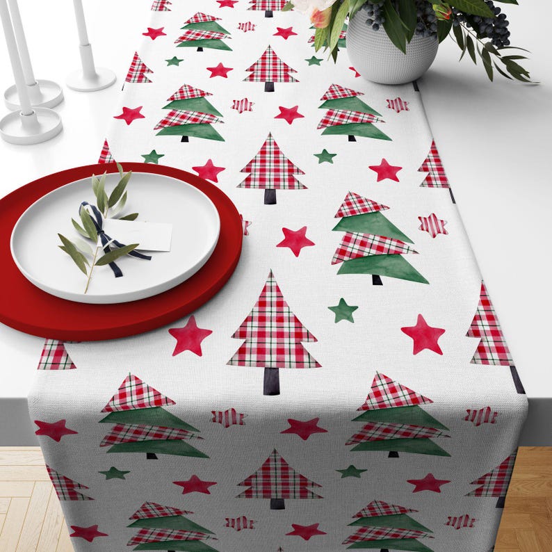 Pinecone Table Runner Rustic Winter Decor, Farmhouse Holiday Table Linen, Christmas Dining Table Decor, Forest Theme 4