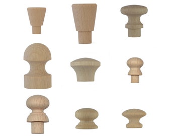 Small Beech Knobs / Handles with a Spigot or Drilled, Mini Cabinet Knobs, Drawer Pulls, Wooden Handle for Cabinets, Trinket Boxes, Hardwood.